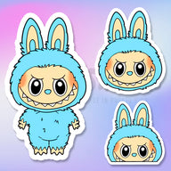 Labubu Azul (Premium Stickers)