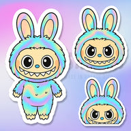 Labubu Tornasol (Premium Stickers)