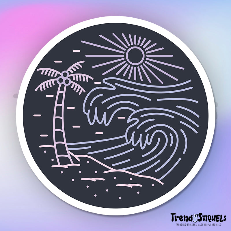 Playa Con Olas (Premium Sticker)